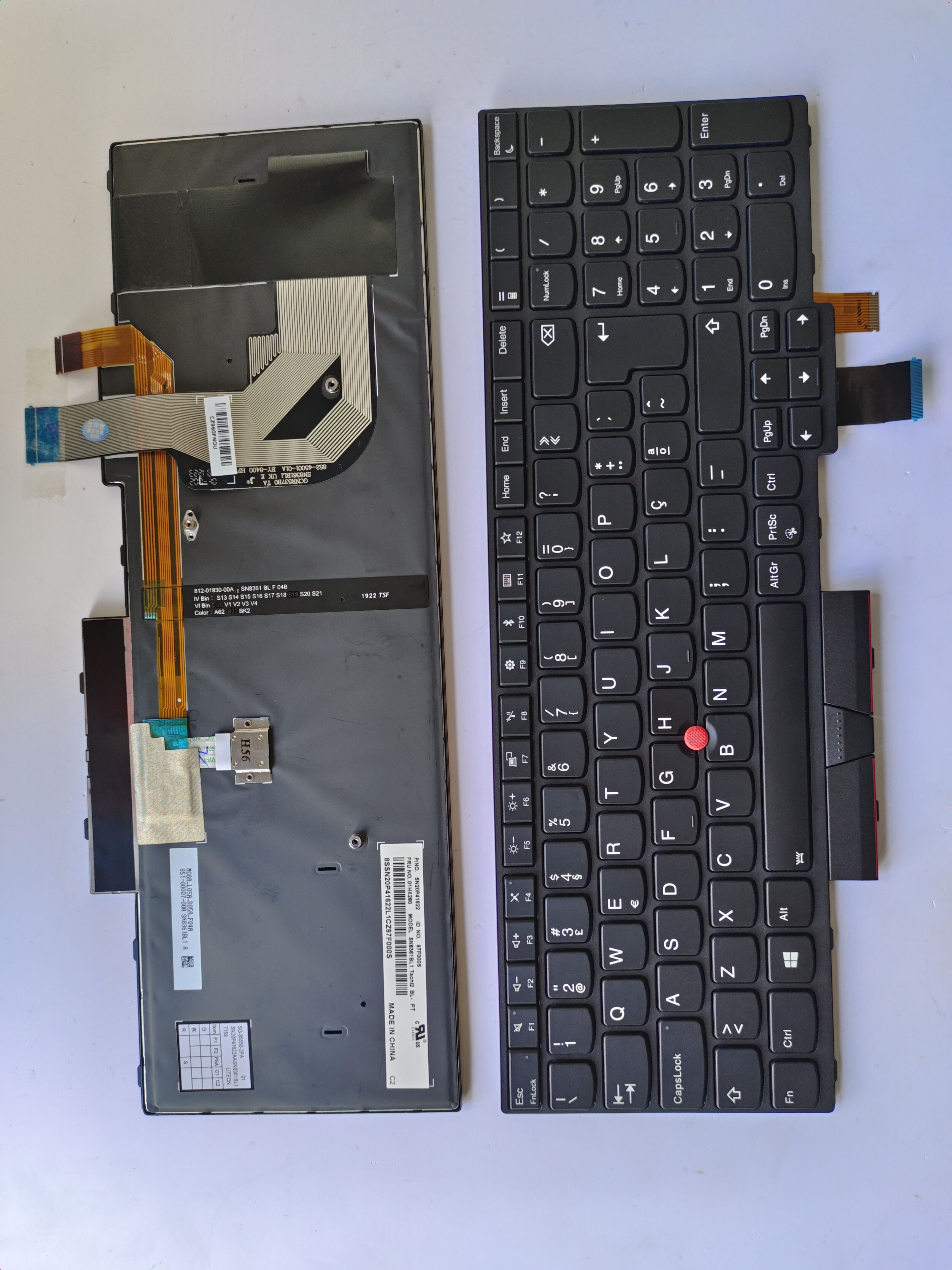 Picture of New Replacement Laptop Keyboard For IBM T570/T580/P52S/P51S BLACK FRAME BLACK With Point Backlit PO Layout